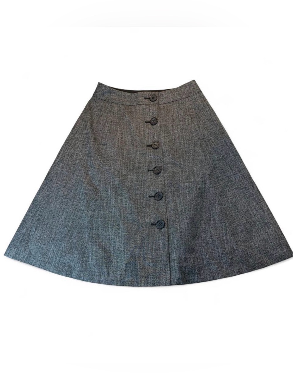 Banana Republic Gray Button-Front A-Line Skirt